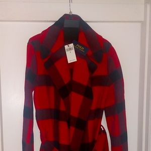 Ralph Lauren Ladies Buffalo Red Wool Coat
